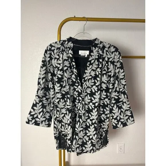 B18 Anthropologie Floral Blouse Top Womens Small Embroidered - Picture 3 of 8